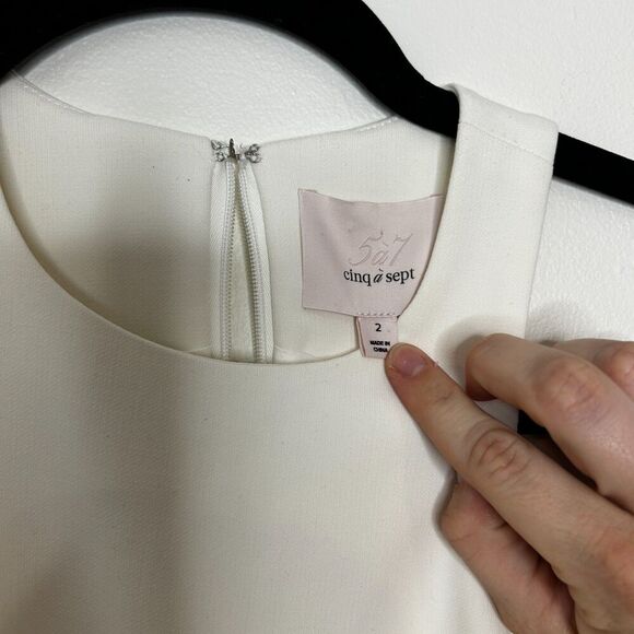 Cinq A Sept Windsor Sash Tie Ivory Mini Dress Size 2 - Picture 8 of 9